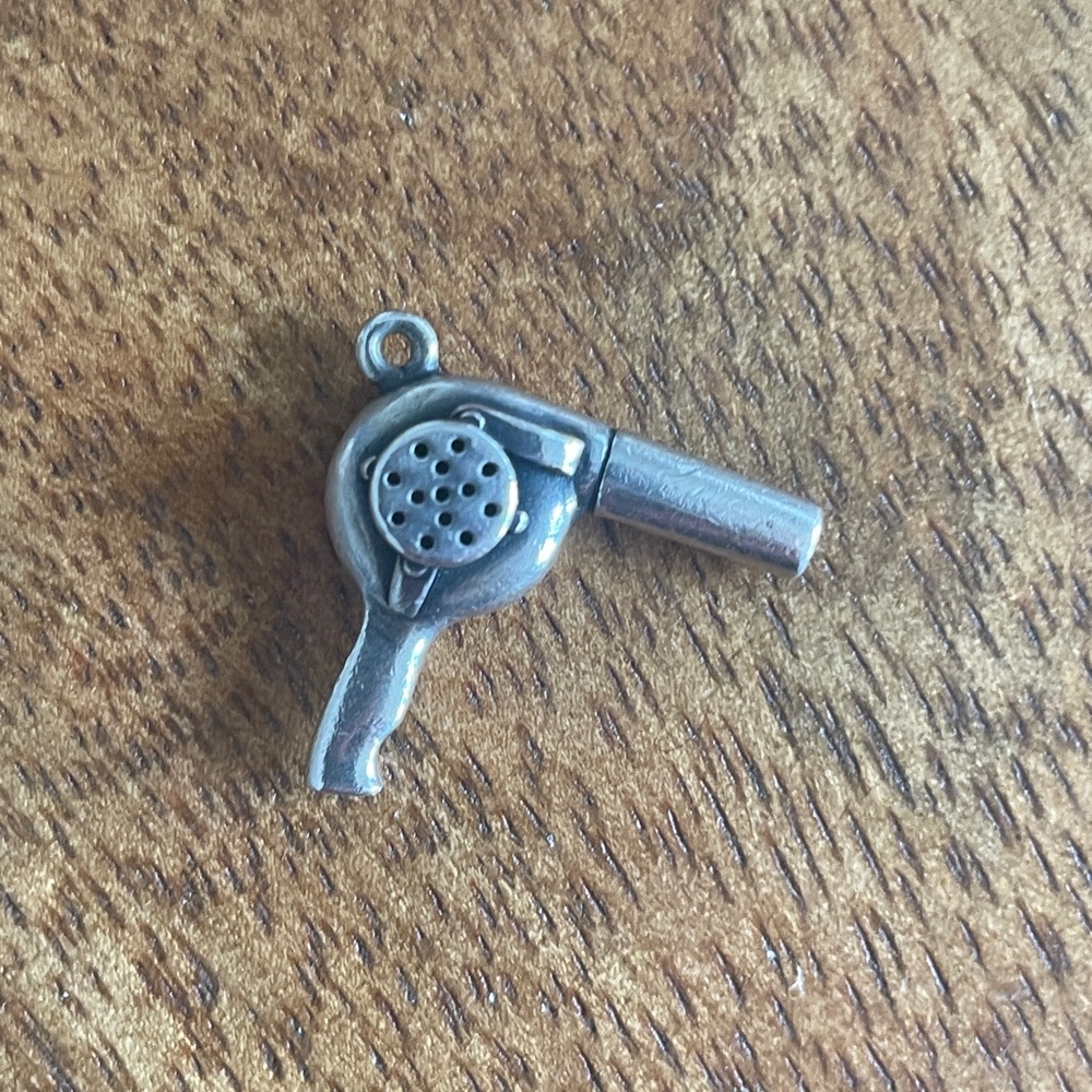 Retired James Avery Silver Hair Dryer Charm